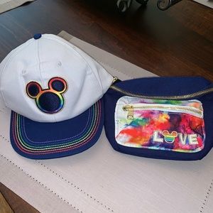 Disney Mickey Mouse Rainbow Cap and Belt Bag.